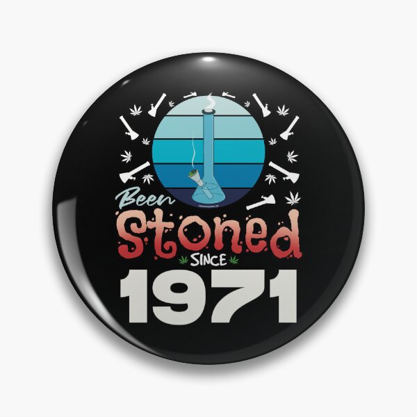 Item preview, Been stoned since 1971 (Blue retro vintage sunset with bong) designed and sold by YomeHayin.