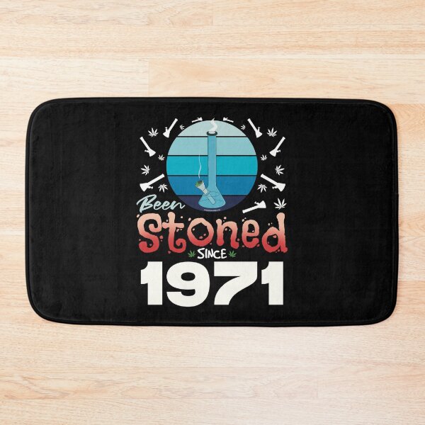 Item preview, Been stoned since 1971 (Blue retro vintage sunset with bong) designed and sold by YomeHayin.