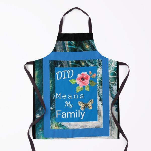 Item preview, "DID Means Family" Graphic With Rose and Butterfly (Blue on Blue Marbelized) designed and sold by GladBlackLamb.