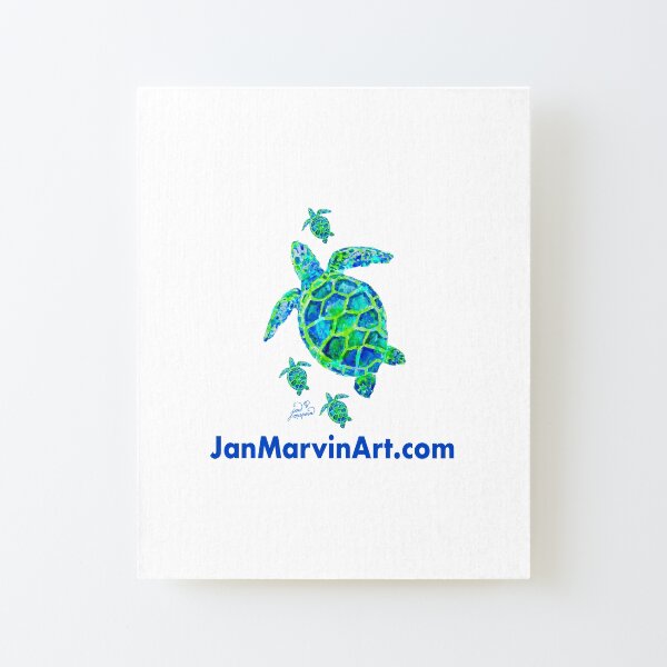 Sea Turtle with Babies Jan MarvinArt.com Canvas Mounted Print