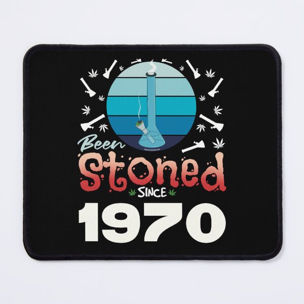 Item preview, Been stoned since 1970 (Blue retro vintage sunset with bong) designed and sold by YomeHayin.