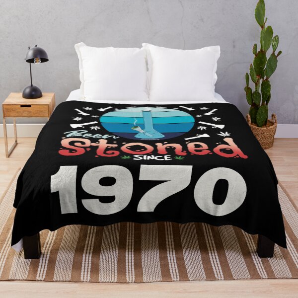 Item preview, Been stoned since 1970 (Blue retro vintage sunset with bong) designed and sold by YomeHayin.