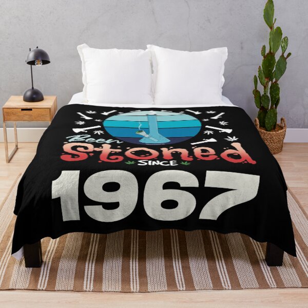 Item preview, Been stoned since 1967 (Blue retro vintage sunset with bong) designed and sold by YomeHayin.