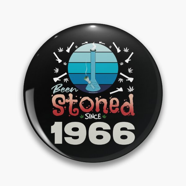 Item preview, Been stoned since 1966 (Blue retro vintage sunset with bong) designed and sold by YomeHayin.