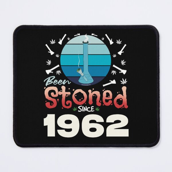 Item preview, Been stoned since 1962 (Blue retro vintage sunset with bong) designed and sold by YomeHayin.