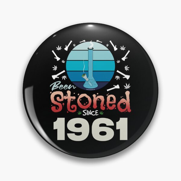 Item preview, Been stoned since 1961 (Blue retro vintage sunset with bong) designed and sold by YomeHayin.