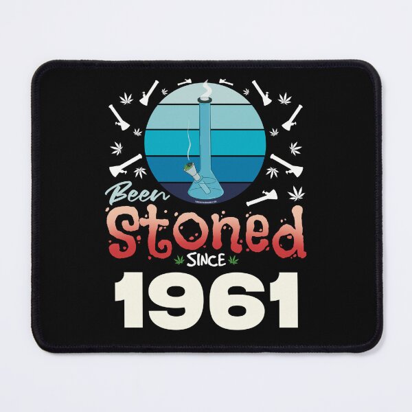 Item preview, Been stoned since 1961 (Blue retro vintage sunset with bong) designed and sold by YomeHayin.