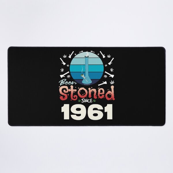 Item preview, Been stoned since 1961 (Blue retro vintage sunset with bong) designed and sold by YomeHayin.