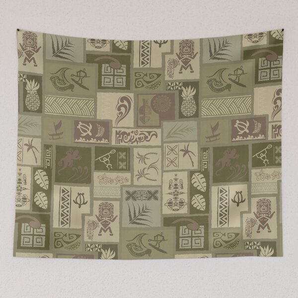 Item preview, Vintage Samoan Tribal Tapa Earthtones Artboard 0093 designed and sold by sunnthreads.