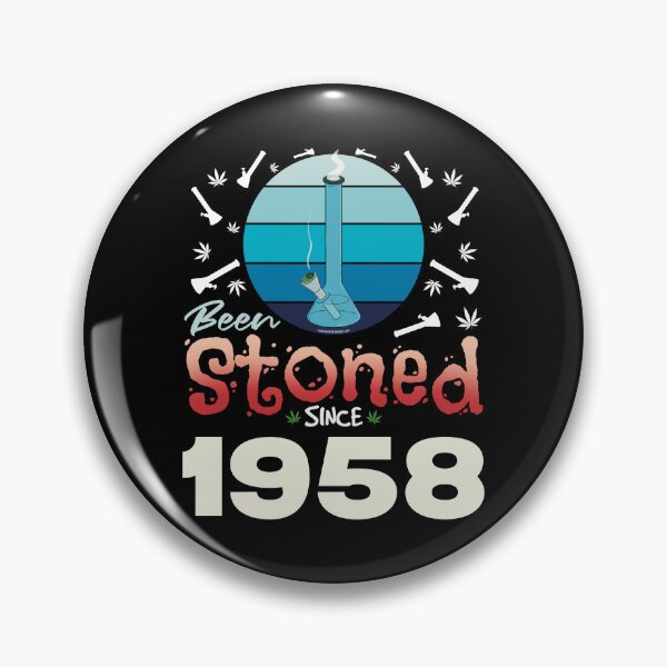 Item preview, Been stoned since 1958 (Blue retro vintage sunset with bong) designed and sold by YomeHayin.