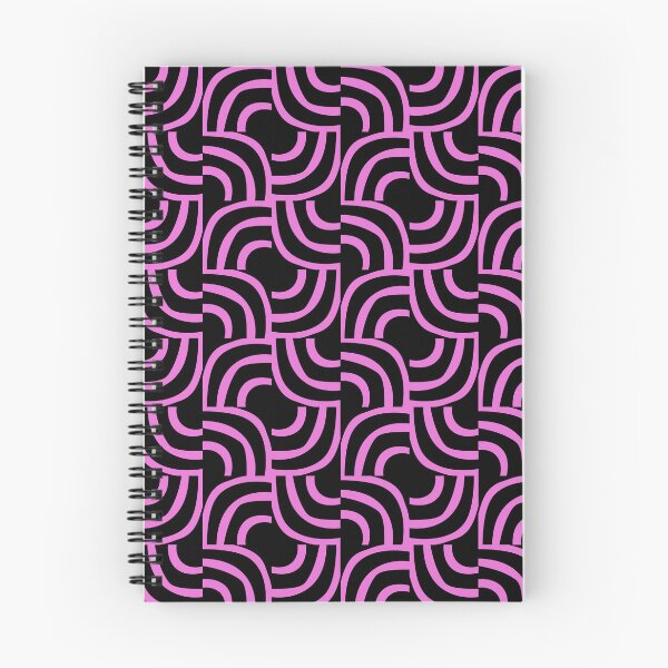 Item preview, Modernist Abstract Arc Pattern 623 Black and Pink designed and sold by tonymagnerart.