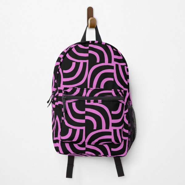 Item preview, Modernist Abstract Arc Pattern 623 Black and Pink designed and sold by tonymagnerart.