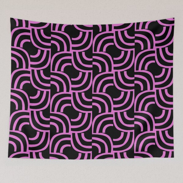 Item preview, Modernist Abstract Arc Pattern 623 Black and Pink designed and sold by tonymagnerart.