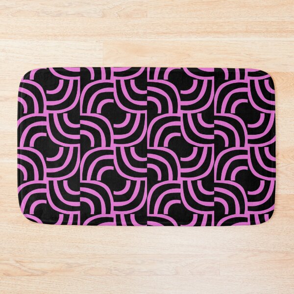 Item preview, Modernist Abstract Arc Pattern 623 Black and Pink designed and sold by tonymagnerart.