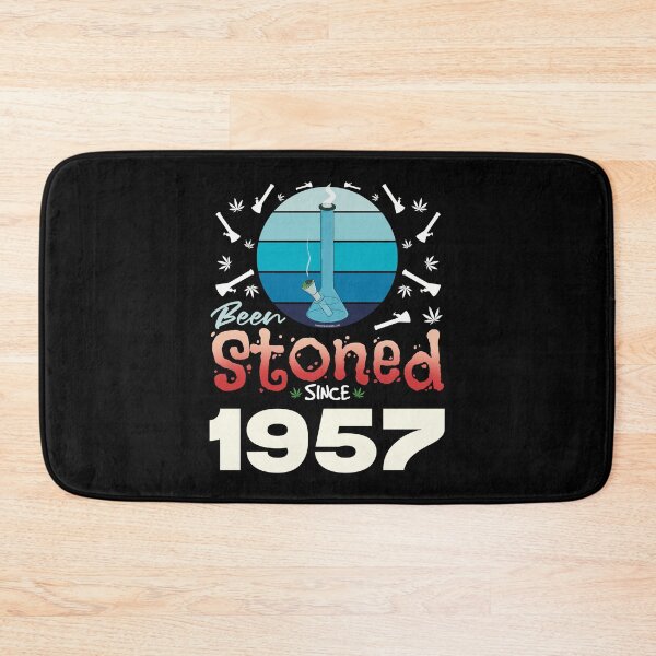 Item preview, Been stoned since 1957 (Blue retro vintage sunset with bong) designed and sold by YomeHayin.