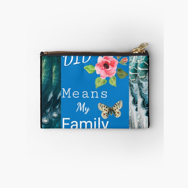Item preview, "DID Means Family" Graphic With Rose and Butterfly (on Double Blue Marbelized) designed and sold by GladBlackLamb.