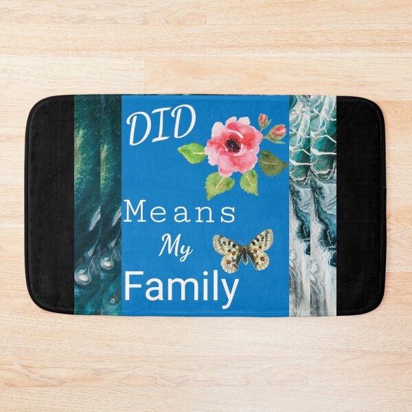 Item preview, "DID Means Family" Graphic With Rose and Butterfly (on Double Blue Marbelized) designed and sold by GladBlackLamb.