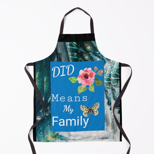 Item preview, "DID Means Family" Graphic With Rose and Butterfly (on Double Blue Marbelized) designed and sold by GladBlackLamb.