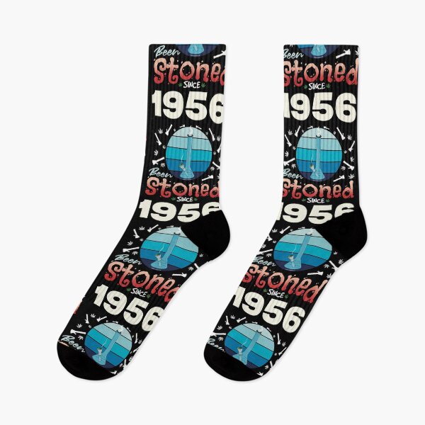 Item preview, Been stoned since 1956 (Blue retro vintage sunset with bong) designed and sold by YomeHayin.