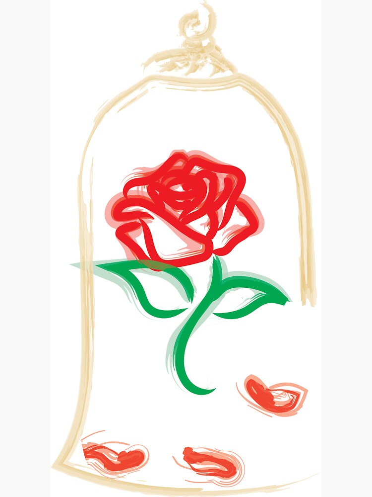 "Beauty and the Beast painted Rose" Sticker for Sale by DeorumIrae