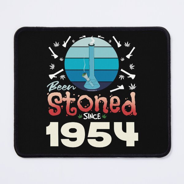 Item preview, Been stoned since 1954 (Blue retro vintage sunset with bong) designed and sold by YomeHayin.