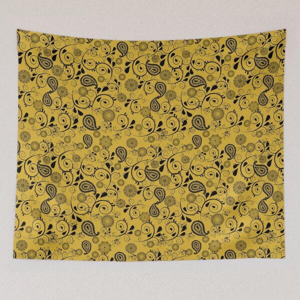 Item preview, Black Paisley and Mandala On Gold designed and sold by RiadMannan.