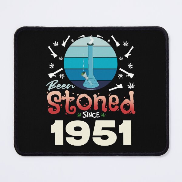 Item preview, Been stoned since 1951 (Blue retro vintage sunset with bong) designed and sold by YomeHayin.