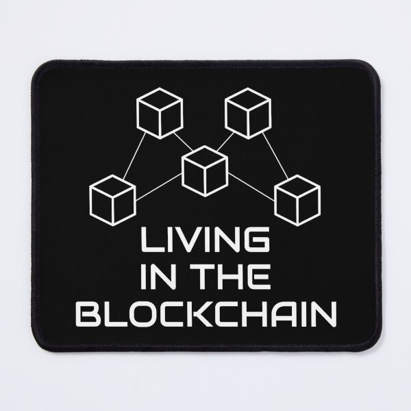 Item preview, Living in the Blockchain - Funny crypto pun designed and sold by Randa Ranmania.