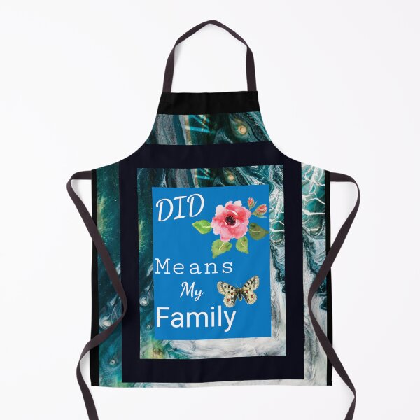 Item preview, "DID Means Family" Graphic With Rose and Butterfly (Black on Blue Marbelized) designed and sold by GladBlackLamb.