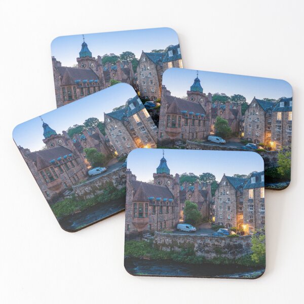 Item preview, Dean Village historic riverside architecture during the blue hour in Edinburgh designed and sold by WorldScenery.