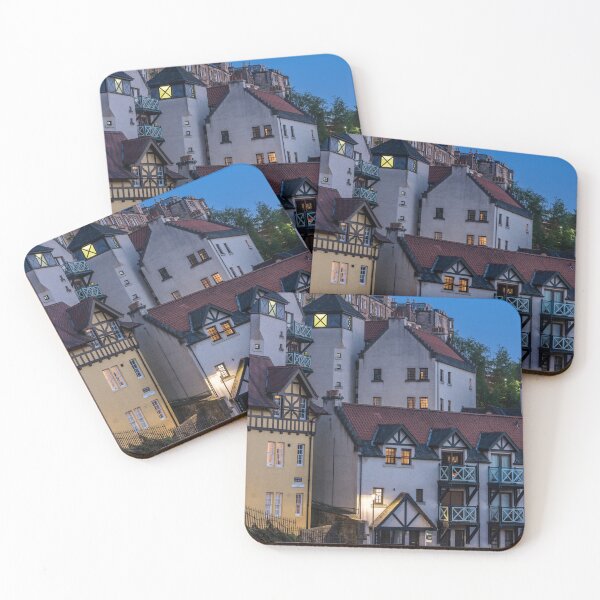 Item preview, Dean Village traditional historic architecture at night in Edinburgh, Scotland designed and sold by WorldScenery.