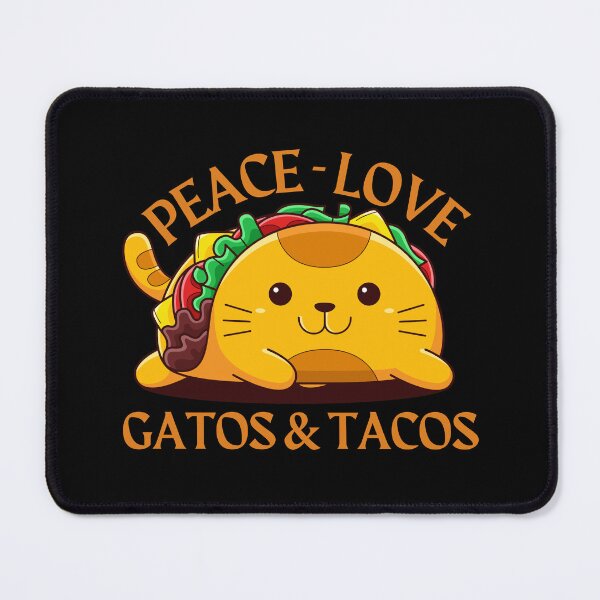 Item preview, Peace Love Gatos & Tacos, Funny Cinco De Mayo Design for for taco lovers who also love cats! designed and sold by Auntieck.