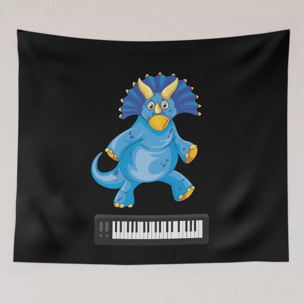 Artikelvorschau, Dinosaurier, der Klavier spielt, lustiges gutes Dinosaurier-Klavier-Liebhaber-blaues Design entworfen und verkauft von pedrored369.