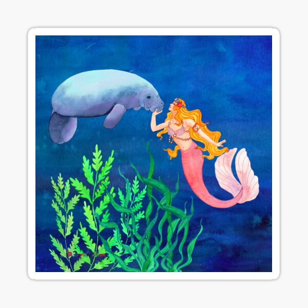 Mermaid and Manatee Sticker