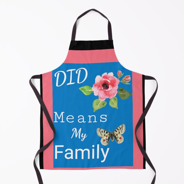 Item preview, "DID Means Family" Graphic With Rose and Butterfly (Rosy Peach and Blue) designed and sold by GladBlackLamb.