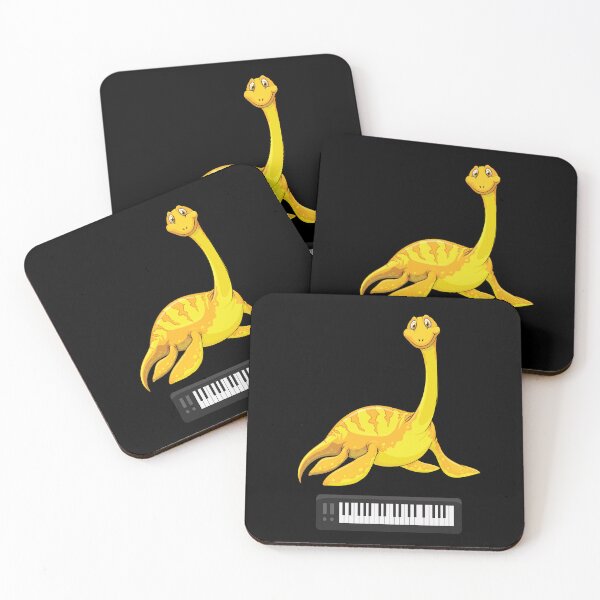 Item preview, Dinosaur Playing Piano ,Funny Good Dinosaur Piano Lovers Yellow Cute Dinosaur Art designed and sold by pedrored369.