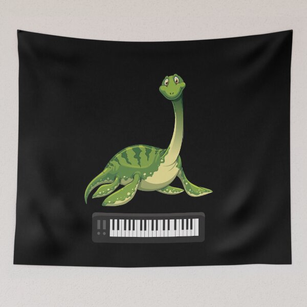 Artikelvorschau, Dinosaurier, der Klavier spielt, lustiger guter Dinosaurier-Klavierliebhaber, niedliches grünes Design entworfen und verkauft von pedrored369.