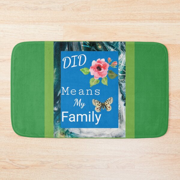 Item preview, "DID Means Family"; Graphic With Rose and Butterfly (Bright Grass Green and Blue) designed and sold by GladBlackLamb.