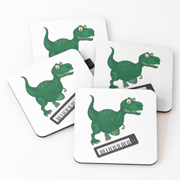 Artikelvorschau, Dinosaurier, der Klavier spielt, lustiger guter Dinosaurier-Klavierliebhaber, cooles grünes Design entworfen und verkauft von pedrored369.