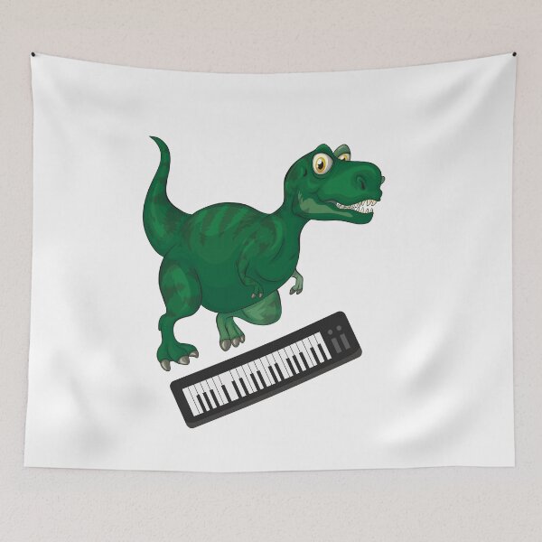 Artikelvorschau, Dinosaurier, der Klavier spielt, lustiger guter Dinosaurier-Klavierliebhaber, cooles grünes Design entworfen und verkauft von pedrored369.