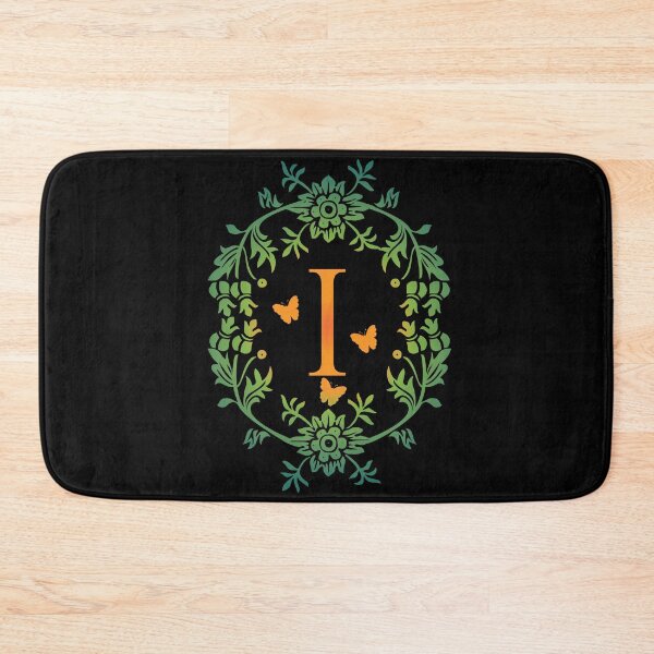 Item preview, Ornamental Letter I, Green And Yellow Flowers And Butterfly, Monogram Letter Ornament designed and sold by PROMEN Creativity.