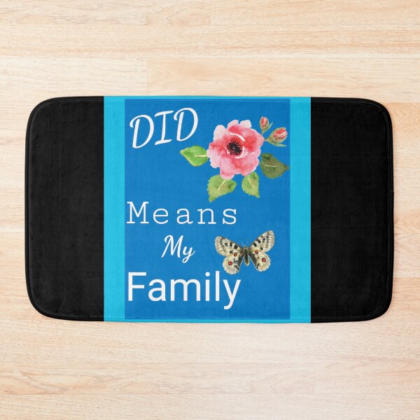 Item preview, "DID Means Family"; Graphic With Rose and Butterfly (Aqua and Blue) designed and sold by GladBlackLamb.