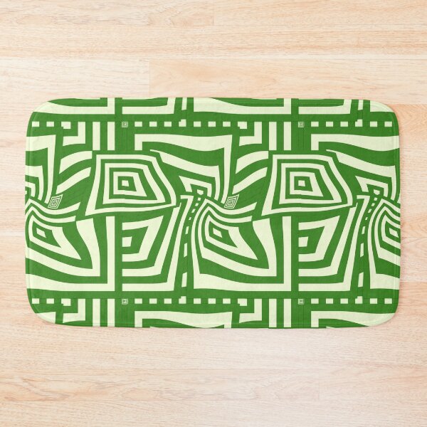 Item preview, Warped Funky Green Neo Geo Square Pattern  designed and sold by SeaChangeDesign.
