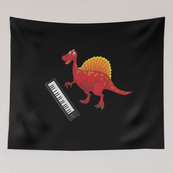 Artikelvorschau, Dinosaurier, der Klavier spielt, lustiges gutes Dinosaurier-Klavier-Liebhaber-rotes Design entworfen und verkauft von pedrored369.
