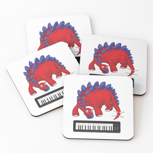 Item preview, Dinosaur Playing Piano ,Funny Good Dinosaur Piano Lovers Cool Red Blue Design designed and sold by pedrored369.