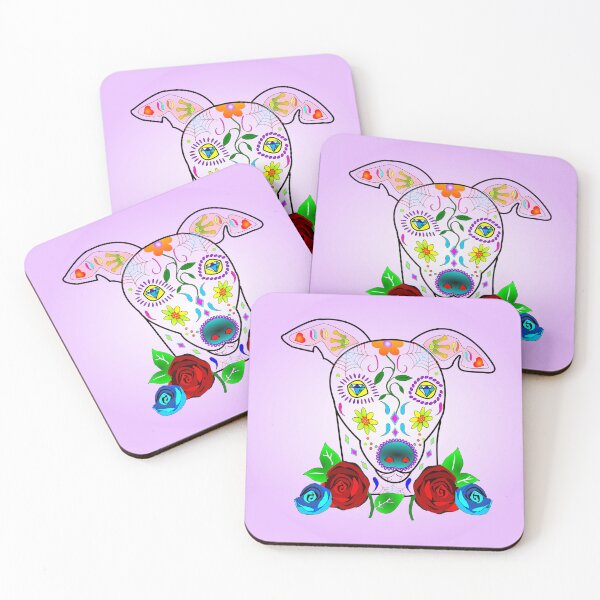 Item preview, Day of the Dog Greyhound Sugar Skull designed and sold by SpitfireLew.