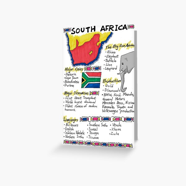 South Africa - A Poster Greeting Card