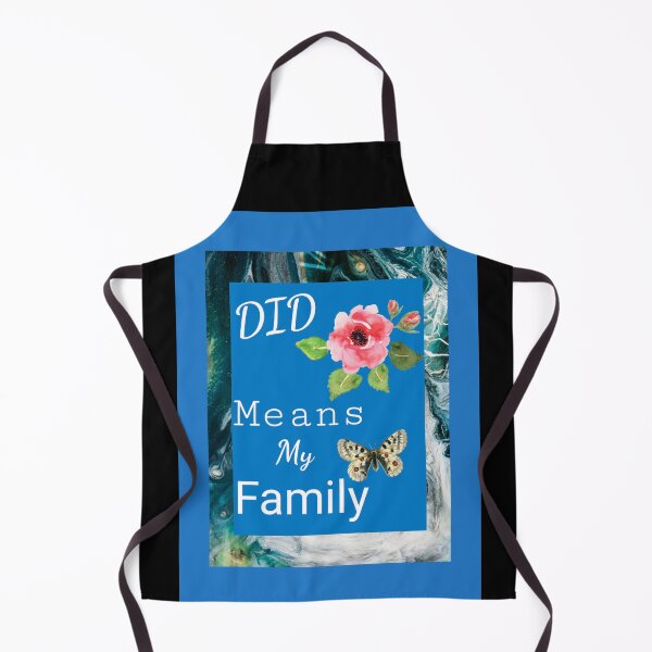 Item preview, "DID Means Family" Graphic With Rose and Butterfly (Aqua on Blue Marbelized) designed and sold by GladBlackLamb.