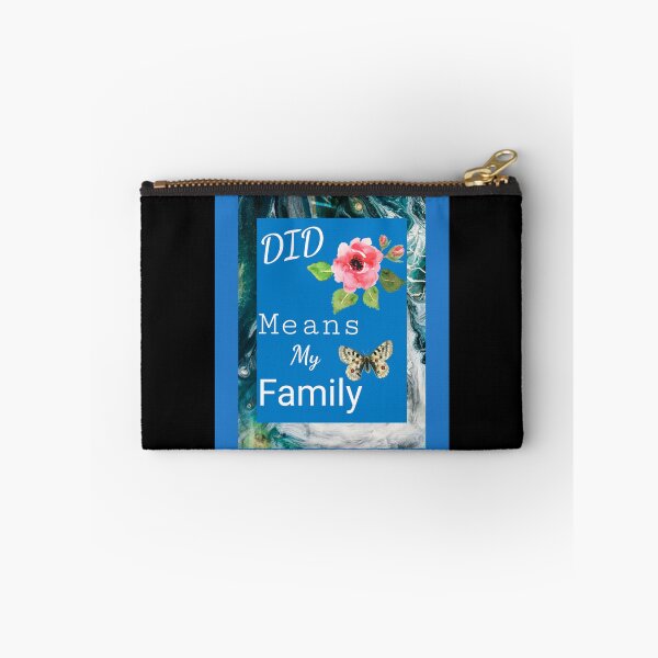 Item preview, "DID Means Family" Graphic With Rose and Butterfly (Aqua on Blue Marbelized) designed and sold by GladBlackLamb.