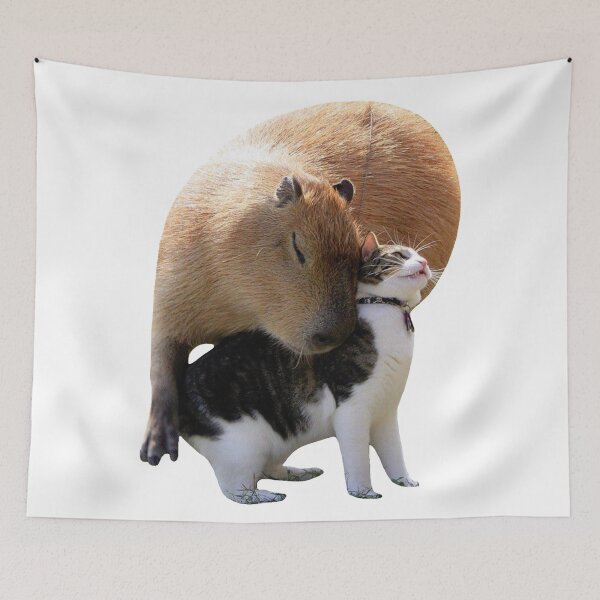Item preview, Capybara & Cat designed and sold by Mino Shop.